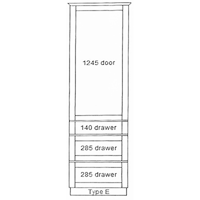 1000 Medium Height Drawer Larders Type E (1970 H)