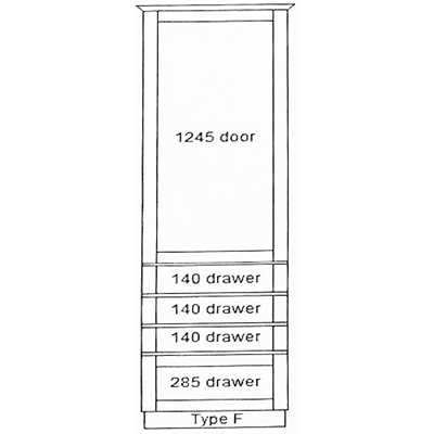 1000 Medium Height Drawer Larders Type F (1970 H)