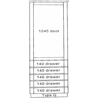 500 Medium Height Drawer Larders Type G (1970 H)